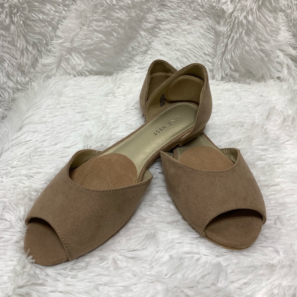 Nine West peep toe flats 6.5 womens